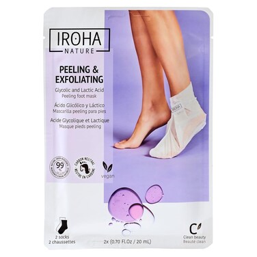 Exfoliating Foot Peel Mask with Lavender -1 Pair (One Use) - Intensive Treatment for Dry Skin &amp; Calluses, Glycolic &amp; Lactic Acid, Removes Dead Skin, Cracked Heel Repair, Vegan &amp; Natural