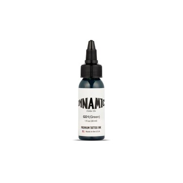 Dynamic Color Co. - Green Color Tattoo Ink, Long Lasting Vivid Color, Sterilized, Made in USA, Since 1990 (1 oz Bottle)