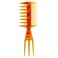 Losaria Hair Pick Comb, 3 In 1 Fish Tail Bone Shape Professional Stylist Comb, Amber (Hairdressing Salon, Home Personal Application, All Kinds of Hair Styling)