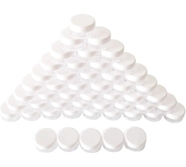 100pcs Clear Cosmetic Jars, 5g Transparent Plastic Rectangular Cream Containers with Lid, Ideal for Makeup, Lip Balm, Lotion, Craft Items