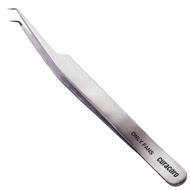 Curacoro Lash Tweezer - Professional &amp; Precision Fiber Tip Grip Lash Tweezers for Eyelash Extensions, Multi Shapes &amp; Purposes Tweezers for Volume, Isolation &amp; Classic Lashes (Silver, Only Fan)