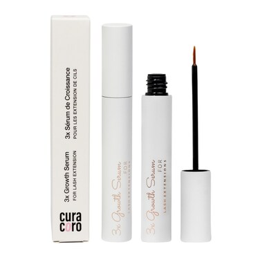 Curacoro 3x Growth Serum For Lash Extension, Peptide Enhancing Serum for Natural Lashes, Lash Extensions &amp; Eyebrows, Eyelash Serum To Grow Lashes Fuller &amp; Longer Looking Eyelashes (5ml)