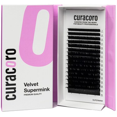 Curacoro Super Mink Eyelashes Extensions - Multi Selections from 0.03 to 0.2, C CC D Curl, 7-15 mm Length Mixed Tray Silk Eyelashes, Individual Eyelash Extensions (0.15 C, 7-15mm)