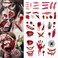 10Sheets 3D Fake Scars Tattoo Temporary Halloween Makeup Kit, Fake Stitchers Tattoos Cut Scary Face Wound Blood Chucky Scars Tatoos For Kids Women Men Boys Girls Zombie Makeup Sticke