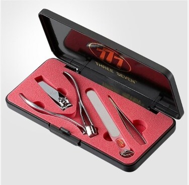 Three Seven 777 [TS-033C] 4PCS Stainless Manicure Pedicure Cutter Nail Clipper Kit Set Tool Grooming Nipper