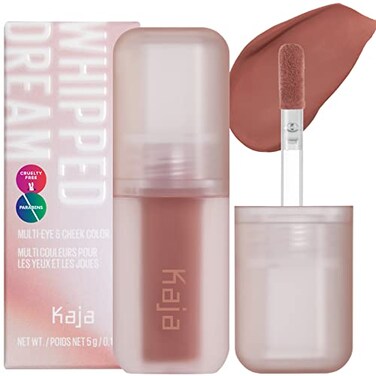 Kaja Multi-purpose Liquid Eyeshadow &amp; Blush - Whipped Dream   with Cotton Seed Oil, 4 Shades, Buildable, Blendable, Airy Semi-matte Finish, 03 Rose Macaron, 0.17 Oz