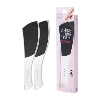 S-Line Emery Foot file, Colossal Double-Sided Pedicure Tool, Effective for Cracked Heel, Ergonomic Design for Easy Grip (2Pcs)