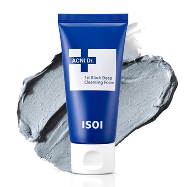 ISOI ACNI Dr. 1st Deep Cleansing Foam   K-Mud   Gentle &amp; Moisturizing Foam Cleanser for Oily Skin   Acne-Prone Skin Care by Removing Sebum   Korean Skin Care (2.54 fl.oz, 75ml)