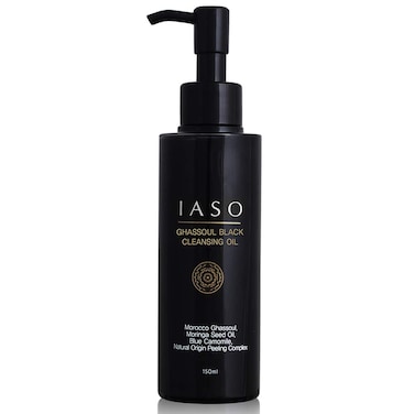 IASO Ghassoul Black Cleansing Oil   Makeup Remover, Cleansing Blackheads and Dead Skin, Moisturizing, Korean Skin Care, 5.07 oz