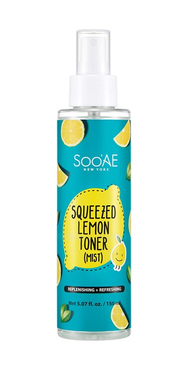 Soo'AE Squeezed Lemon Toner Mist - Facial Toner with Vitamin C, Lemon Extract, Hyaluronic Acid to Hydrating and Tone Skin, Alcohol-Free Oil-Free Astringent, Great for Oily/Combination/Acne Prone Skin