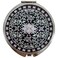 Portable Makeup Compact Double Magnifying Mirror Cosmestic Foldable Pocket Style Unique Mother of Pearl Design (Ivy)