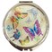 Portable Makeup Compact Double Magnifying Mirror Cosmestic Foldable Pocket Style Unique Mother of Pearl Design (Butterfly)