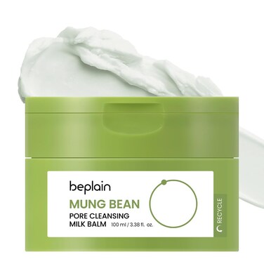 beplain Mung Bean Pore Cleansing Milk Balm (3.38 fl.oz /100ml) for face  Fragrance-Free  Korean Makeup Remover  Non-Greasy Sorbet Texture  Moisturized finish with Ceramides All in One Facial Cleanser