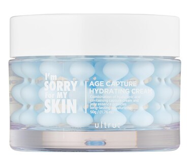 I'M SORRY FOR MY SKIN Age Capture Facial Cream, Korean Skin Care Moisturizer for Face and Neck with Hyaluronic Acid, Anti-Aging, Wrinkle Gel-Cream for Women (Blue - Hydrating Cream, 1.76 oz)