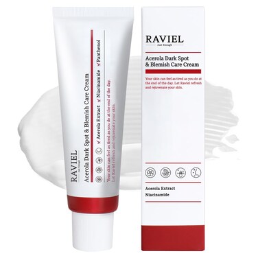 RAVIEL Acerola Blemish &amp; Dark Spot Care Cream   Acne scars and dark spot remover   Anti-Wrinkle moisturizer   Niacinamide for Deep Hydration &amp; Brightening   Korean Skincare (1.69 fl oz, Pack of 1)