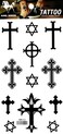 Black Temporary Tattoos, 8x4 Inch, Fashionable, Waterproof, for Men, Women, Kids, Halloween, Zombie, Cosplay, Masquerade, Party, Eye-Catching, Fun