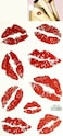 Red Lips Kiss Waterproof Temporary Tattoos Women Men Art Waterproof Stickers Removable Cartoon Tattoo 3D Design Decorations Body Neck Chest Shoulder Legs Arm Back