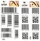 Set 2 Sheets Black Bar Code QR Numbers Barcode Temporary Tattoos Stickers Patterned Removable Design Decorations Body Neck Chest Shoulder Legs Arm Back For Man Woman