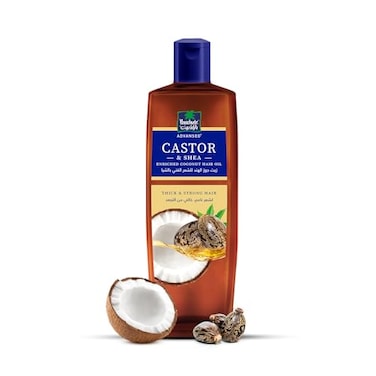 Parachute Advansed Castor &amp; Shea Hair Oil with Coconut  Castor Hair Oil  10x Stronger Hair  For Thick, Soft &amp; Nourished Hair  10.1 Fl.oz.