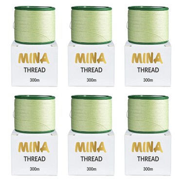 MINA Thread 1 Spool X 300m   Eyebrow Threading Thread   Organic Cotton Thread Pack of 6