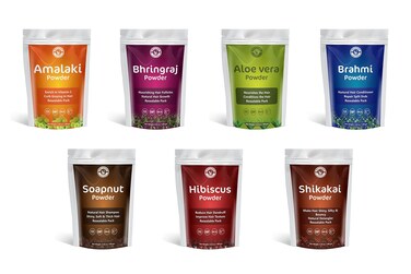 Herbal Powder for Hair Growth  Combo of 7 Herbal Hair Mask   Amalaki, Bhringraj, Brahmi, Soapnut, Shikakai, Aloe vera &amp; Hibiscus (Each 100g)   Resealable pack