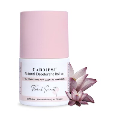 Natural Deodorant Roll On - Floral Sunset   Non-Sticky Deo   Reduces Dark Underarms &amp; Body Odor   No Aluminium &amp; Alcohol-Free for Women   1.69 Fl Oz/50ml