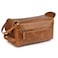 LEATHER VILLAGE Premium Leather Travel Toiletry Bag - Unisex Water-Resistant Travel Dopp Kit, Shaving &amp; Cosmetic Organizer for Men &amp; Women - Compact Bathroom Essentials - Camel Brown