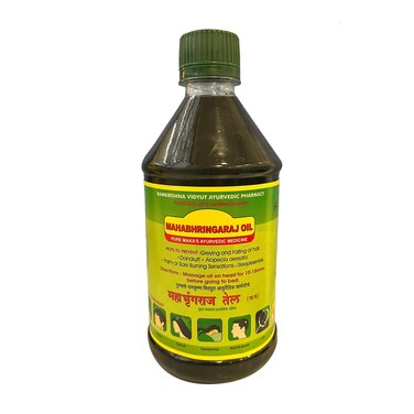 RVAP Mahabhringraj Oil 500ml   Pure indian MaKa's Ayurvedic Oil for Hair care   Enriched with various Indian herbs and ingredients (17 fl oz)