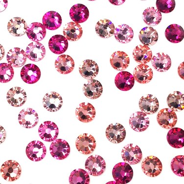 144 pcs (1 Gross) Austrian Crystal Austria 2058 Xilion SS5 (1.8mm) Crystal flatbacks No-Hotfix Rhinestones Nail Art Tiny Small Round Pink Color Mix from Mychobos (Crystal-Wholesale)