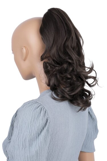 CAISHA 14" Wavy Clip On Ponytail With Butterfly Clip Hairpiece Heat-resistant Synthetic Fibres Dark Brown H131