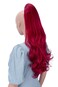 CAISHA 24" Long Hair Clip On Ponytail Extension Heat-Resistant Synthetic Hairpiece Slightly Wavy Red H514
