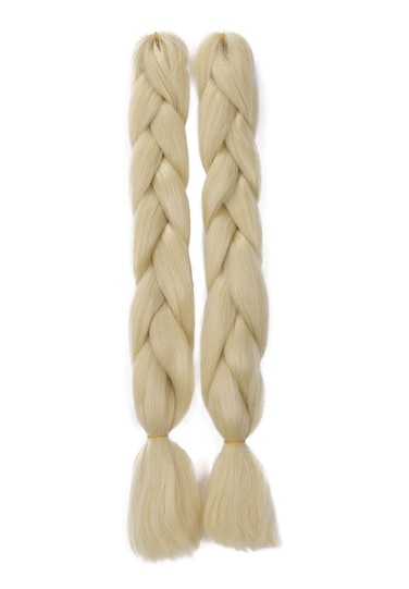 CAISHA 24" Braids Extensions Crochet Hair Jumbo Extensions Braided Ponytail Hairpiece Light Blonde BE113