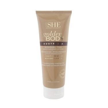 Om SHE Aromatherapy Golden Body Gradual Tan - Light to Medium