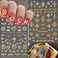 Zoance 16 Sheets Flowers Nail Art Stickers,3D Gold White Silver Lines Butterflies Stars 5D Diamond Design Nail Decals, Self-Adhesive Manicure Nail Stickers for Women Girls Nail DIY Decoration