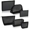 6 Pieces Black Mesh Bags Mesh Zipper Pouch Toiletry Bag Portable Mesh Cosmetic Bags Travel Toiletry Storage Pouch for Home Offices Travel Accessories Organizer