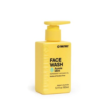 Tooletries Hydrating Men&rsquo;s Face Wash - Aussie Mint Scent - Sulphate Free, Paraben Free - Moisturising with Peppermint &amp; Avocado Oil - Naturally Foaming, Deep Cleansing - 150ml