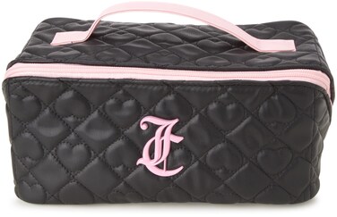 Juicy Couture Women's Cosmetics Bag - Travel Makeup and Toiletries Cross Zip Pouch - Travel Cosmetic Bag, Black JC