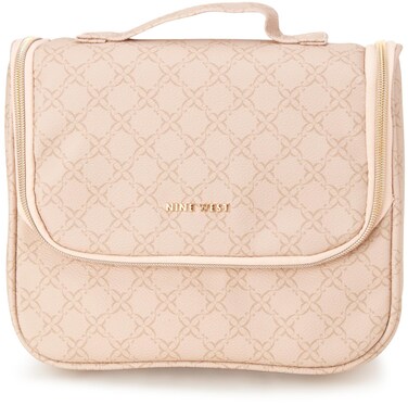 Nine West Women's Toiletries Bag - Travel Makeup and Toiletries Hanging Organizer Set - Makeup Organizer Hanging Case Set, Beige