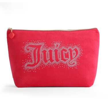 Juicy Couture Red Terry Velour Top Zip Bag