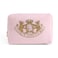 Juicy Couture Women's Cosmetics Bag - Travel Makeup and Toiletries Clutch Wedge Pouch, Pink Terry Velour