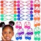 Expressions 24pc Ponytailers Ponytail Balls Hair Elastics, 16mm Diamond-Cut Gem-Shaped Bright Multicolored Twin Hair Beads Bauble Hair Ties Ponytail Holders, Toddler Kids Hair Ties,Value Pack