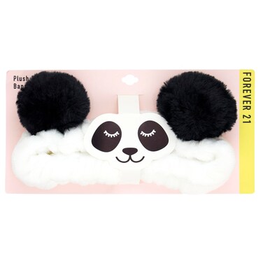 Forever 21 Plush Headwrap - Panda Bear Plush Spa Headband, Kawaii Headband for Washing Face   Spa Essentials &amp; Self Care Accessories