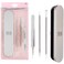 Expressions 4pc Skin Glow Tool Kit - Professional Blackhead Removal Set with Stainless Steel Facial Tools and Storage Case   Esthetician Supplies, Acne Tools Extractor Kit