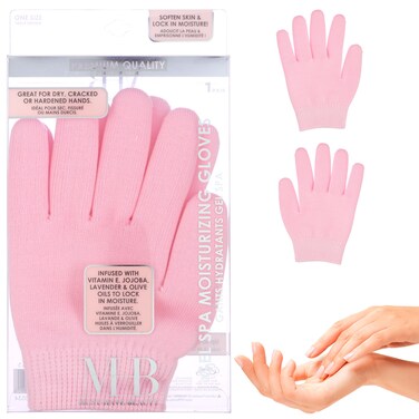 Expressions Gel Spa Moisturizing Gloves - 1 Pair Spa Gloves Infused with Essential Oils to Soften Skin &amp; Lock in Moisture   Gel Gloves for Dry, Cracked Hands