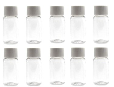10PCS 30ml/1oz Empty Refillable PET Transparent Plastic Jar Bottles Travel Cosmetic Container Pot Holder With Plastic Screw Lid For Lotion Essential Oil Toner Perfume(Cap Color Random)