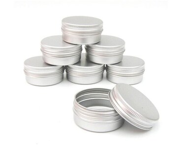 12PCS 50g Empty Refill Silver Aluminum Cosmetic Sample Packing Tins with Screw Lids Travel Round Storage Jar for Lip Balm DIY Candles Eye Shadow Powder