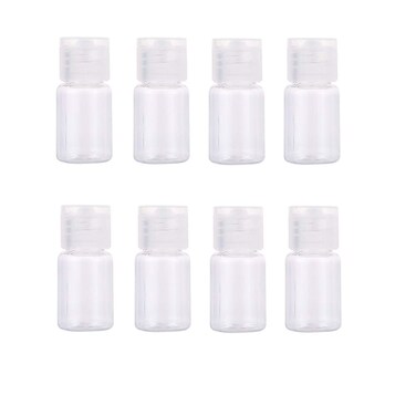 24PCS 5ml/0.17oz Empty Refillable Clear PET Plastic Flip Cap Dispenser Bottles Cosmetic Container Jar Pot Vial Sample Storage For Lotion Emulsion essential oil Facial Essence Perfume