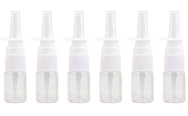 12Pcs Mini Plastic Nasal Spray Bottles - 5Ml Portable Empty Refillable Fine Mist Sprayers Cosmetic Perfume Makeup Water Storage Holder Container (Clear)