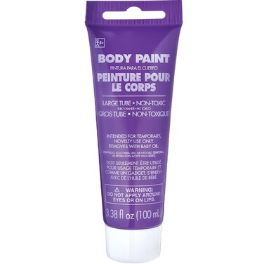 Body Paint for Halloween - 3.38 oz. (1 Pc.) - Vibrant &amp; Easy-to-Apply Costume Makeup, Perfect for Props and Parties, Purple