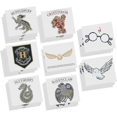 Harry Potter Hogwarts United Plastic Party Tattoos - 2" x 1.75"   Assorted Design   Pack of 24
